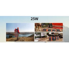 Bez Marki TOURIST SAULĖS DALIS 25W SULANKSTAMAS Įkroviklis USB-A + USB-C 5V