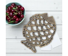 Bez Marki Trivet arbatinukas paaukštintu pagrindu Owl Fish Fish Coaster