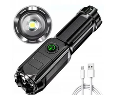 Bez Marki TSG-398 LED Cree Zoom Tactical USB žibintuvėlis, stiprus diodas