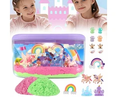Bez Marki UNICORN KŪRYBINIS RINKINYS MERGAITĖS NAKTINĖ LAMP KINETIC SAND DYY