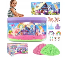 Bez Marki UNICORN KŪRYBINIS RINKINYS MERGAITĖS NAKTINĖ LAMP KINETIC SAND DYY