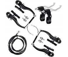 Bez Marki V-BRAKE stabdžiai, Juodas - FRONT + REAR komplektas