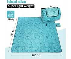Bez Marki Vandeniui atsparus pikniko pledas 200x200cm – kelionėms, pliažui, gamtai