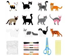 Bez Marki VELTINIAI GYVŪNAI KATĖS, SUSIUVIMO DIY KATTEN 12 VIENŲ RINKINYS VAIKAMS