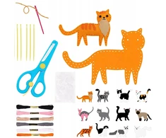 Bez Marki VELTINIAI GYVŪNAI KATĖS, SUSIUVIMO DIY KATTEN 12 VIENŲ RINKINYS VAIKAMS