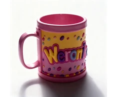 Bez Marki WERONIKA puodelis vaikams pavadinimu WERONIKA, spalvingas 3D plastikas