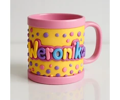 Bez Marki WERONIKA puodelis vaikams pavadinimu WERONIKA, spalvingas 3D plastikas