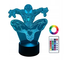 Bez Marki XL Lampka Nocna LED 3D Spider-Man Spiderman Marvel 16 kolorów + Pilot