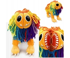 Bez Marki Yarnaby pliušinis žaislas, spalvingas liūtas iš Poppy Playtime 4, su magnetu, 25 cm