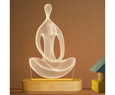 Bez Marki YOGA LAMPA LED 3D NOCNA DLA KOBIET MEDYTACJA PREZENT URODZINOWY USB