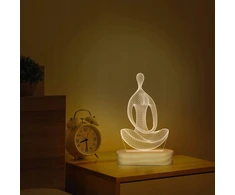 Bez Marki YOGA LAMPA LED 3D NOCNA DLA KOBIET MEDYTACJA PREZENT URODZINOWY USB
