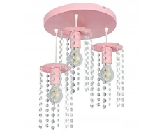 Lubinis šviestuvas Bez Marki ŻYRANDOL LAMPA SUFITOWA CRYSTAL 3 RÓŻ GLAMOUR