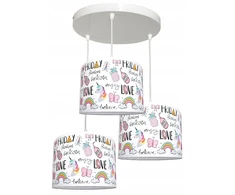 Bez Marki Żyrandol lampa sufitowa wisząca abażur UNICORN 3 dla dziecka lampy sufitowe