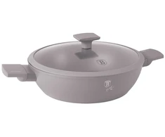 BH-8098 - Plokščias titano puodas 28 cm Berlinger Haus Taupe kolekcija