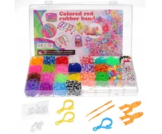 Biały RAINBOW LOOM BANDS, stebuklingos guminės juostos karoliukų pynimui MEGA SET 5057