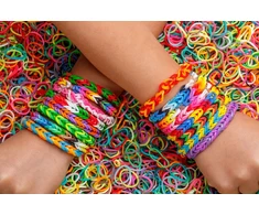 Biały RAINBOW LOOM BANDS, stebuklingos guminės juostos karoliukų pynimui MEGA SET 5057