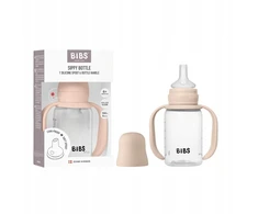 BIBS - 1x Buteliukas nuo pilvo dieglių su silikoniniu žindeliu, rožinis