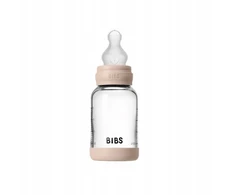 BIBS BABY BOTTLE buteliukas - 1x stiklinis buteliukas 100% hipoalerginis silikonas, 120m