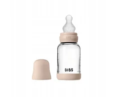 BIBS BABY BOTTLE buteliukas - 1x stiklinis buteliukas 100% hipoalerginis silikonas, 120m