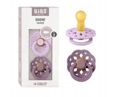 BIBS Boheme apvalus čiulptukas kūdikiui, 2 vnt. GUMINIS 6m+ Violetinis dangus/ rausvas
