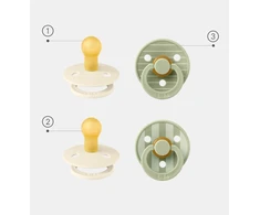 BIBS čiulptukai nuo pilvo dieglių 6m+ 4pak. COLOR, be BPA, apvali guma