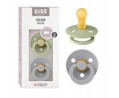BIBS Color apvalus čiulptukas kūdikiui 2 vnt. RUBBER 6 m+ Sage &amp; Cloud