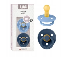 BIBS Color apvalus čiulptukas kūdikiui, 2 vnt. RUBBER 6 m+ Sky &amp; Steel Mėlyna
