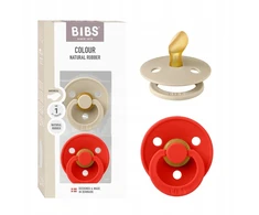 BIBS Color čiulptukas kūdikiui 2 vnt. Anatominis plokščias 0m+ Vanilė/Obuolys