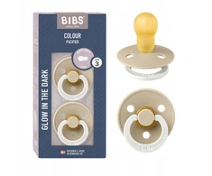 BIBS Color Glow kūdikio čiulptukas 2 vnt. 18m+ SVĖTINA NAKTĮ Vanilė