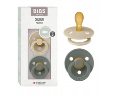 BIBS Color ortodontinis kūdikio čiulptukas 2 vnt. GUMINIS 6 m+ Vanilė/Pušis