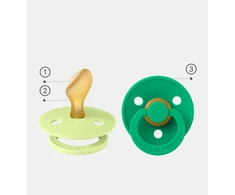 BIBS Color vaikiškas čiulptukas 2 vnt + 6 m anatominis plokščias Matcha / Cactus