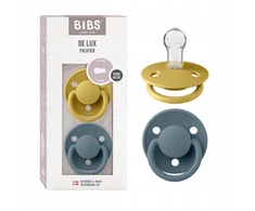 BIBS De Lux kūdikio čiulptukas, apvalus, 2 vnt. silikonas 0-36m Garstyčios/Benzinas