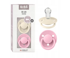 BIBS De Lux kūdikių čiulptukas ROUND 2 vnt. SILICONE 0-36m Ivory&amp;Baby Rožinė