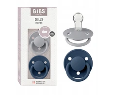 Bibs De Lux silikoniniai čiulptukai 0-36 mėn., 2 vnt., pilki ir mėlyni