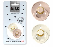 BIBS hevea čiulptukas 6-18 RUBBER 2 pak. Blush ivory