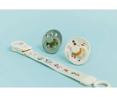 BIBS Moominki čiulptukų rinkinys 6m+ 2vnt ir segtukas Ivory/Sage