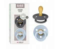 Bibs ortodontiniai kaučiuko čiulptukai 6m+, 2 vnt. (iron/mėlynas)