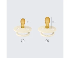Bibs ortodontiniai kaučiuko čiulptukai 6m+, 2 vnt., Vanilla/cloud