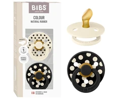 BIBS Polka Dots čiulptukas kūdikiui 2 vnt Anatomical 0m+ Ivory / Juodas