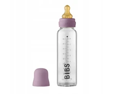 BIBS stiklinis kūdikių buteliukas, nuo pilvo dieglių, be BPA, 225 ml violetinis