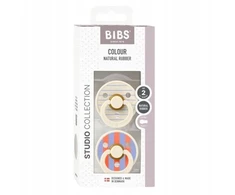 Bibs Studio apvalus čiulptukas, 2 vnt., 6 mėn.+, kaučiukas