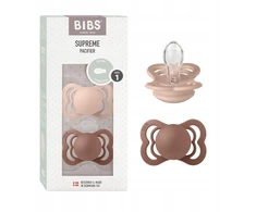 Bibs Supreme silikoniniai čiulptukai 0 m+, 2 vnt., Woodchuck&amp;blush
