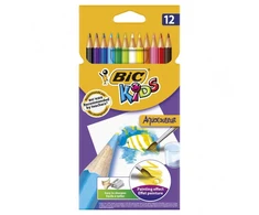 Bic Aquacouleur Akvarelinės Pieštukinės Kreidelės, 12 Spalvų