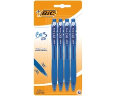 Bic Bu3 Grip mėlynas rašiklis, 4 vnt.