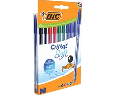 Bic Cristal Soft spalvoti rašikliai, 10 vnt.