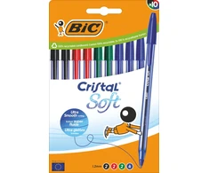 Bic Cristal Soft spalvoti rašikliai, 10 vnt.