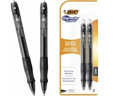 Bic Gelocity rašiklis, juodas, su guma, 2 vnt.