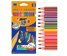 Bic Kids Stripes pieštukiniai pieštukai, 12 spalvų