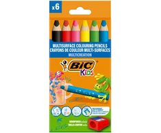 Bic Kredelės daugiafunkcinės 6 spalvų su drožtuku