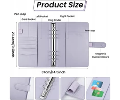 BINDER A5 PURPLE 6 HOLES SĄRAŠŲJŲ KNYGELIO ORGANIZATORIUS PLANUOTOJAS